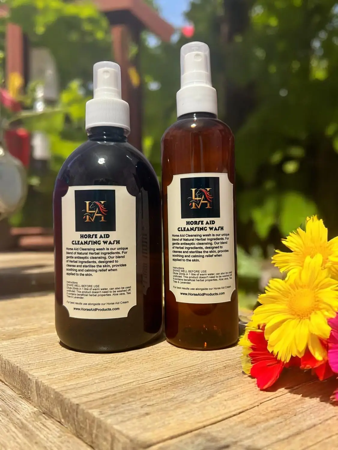 Horse Aid Cleansing Wash – Natural Antiseptic Skin Rinse for Horses (Aloe Vera Based)
