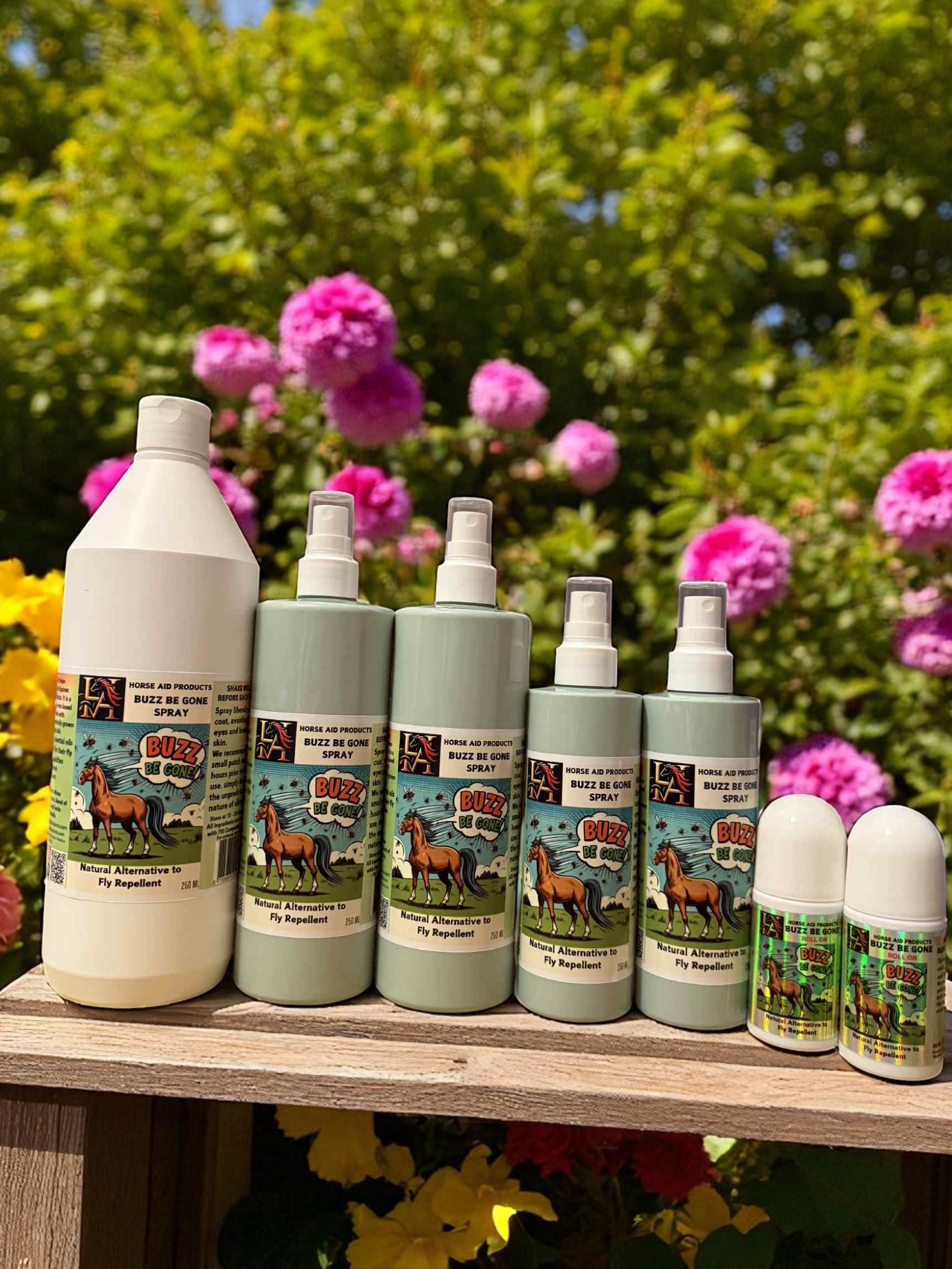 Buzz Be Gone – Herbal Fly Spray for Horses (Citronella & Aloe Vera Based)